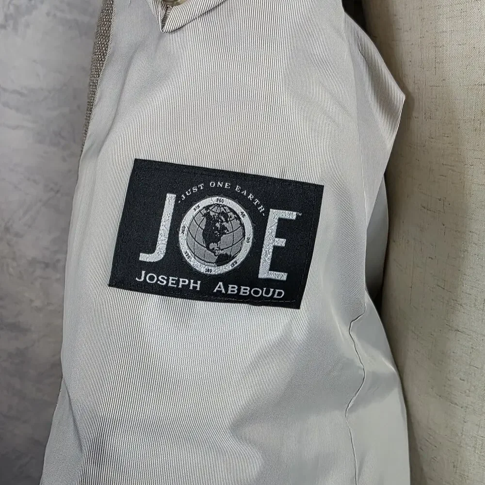 Joe Joseph Abboud Blazer Mens 48 Regular Tan Slim Fit Elbow Patch Sport Coat